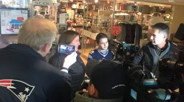 Tom Corbett, Norwell Middle School student, donated bears to pediatric patients